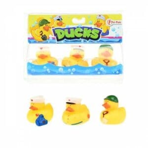 3 badeendjes met pet